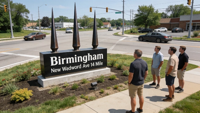 Birmingham Residents Criticize New Gateway Sign on Woodward Avenue Farmington Voice