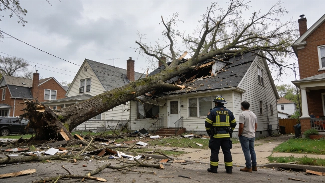 Tree Crushes Detroit Home During Storm, Man and Newborn Escape Farmington Voice